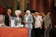 Syrian electoral college members line up to cast their ballots in a parliamentary election at a polling station in Damascus, Syria, October 5, 2025