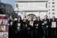 Relatives carry pictures of the Kocani nightclub fire victims, a fire that killed 63 people, during a protest in Skopje, North Macedonia, November 15, 2025, just a few days before the start of the trial for the fire