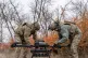 Ukrainian soldiers with the Kraken 1654 unit prepare a Vampire drone before a demonstration for The Associated Press, November 5, 2025, in Kharkiv Oblast, Ukraine