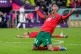 Morocco's Bilal El Khannous celebrates at the end of the match his team victory during the World Cup quarterfinal soccer match between Morocco and Portugal, at Al Thumama Stadium in Doha, Qatar, Saturday, Dec. 10, 2022