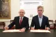 Defence Secretary John Healey (left) and the CEO of software company Palantir Technologies Alex Karp sign a £1.5bn investment deal at Wellington Conference Room, Horse Guards, Whitehall, London, September 18, 2025