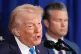 President Donald Trump speaks at his Mar-a-Lago club, January 3, 2026, in Palm Beach, Fla., as Defense Secretary Pete Hegseth listens