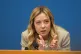 Italian Prime Minister Giorgia Meloni holds her annual start-of-the-year press conference in the press room at the Lower Chamber, in Rome, January 9, 2026