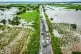 Vehicles along the flood-damaged N1 road in Maputo province road, Mozambique, January 17, 2026