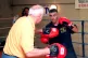 Prince Naseem Hamed with his trainer Brendan Ingle in Sheffield preparing for his WBO featherweight title defense against Jose Badillo, October 8,1997