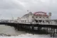 Waves crash against the Brighton Palace Pier in Brighton, Sussex, the day after Storm Eunice brought disruption and record-breaking gusts of wind to the UK and Ireland, leading to the deaths of at least four people, February 19, 2022