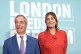 Reform UK's Laila Cunningham with party leader Nigel Farage during a press conference at Glazier's Hall Southwark, south London, January 7, 2026