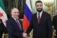 Russian President Vladimir Putin (left) and Syrian interim President Ahmad al-Sharaa pose for a photo during their meeting at the Grand Kremlin Palace in Moscow, January 28, 2026