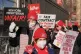 Striking nurses walk a picket line outside NewYork Presbyterian Hospital in New York, February 9, 2026