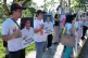 Activists hold pictures of former Philippine President Rodrigo Duterte during a rally before they watch a live stream of Duterte's confirmation hearing from The Hague, at a venue in Quezon City, Philippines on February 23, 2026