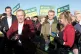 WELSH SHIFT: Plaid Cymru Leader Rhun ap Iorwerth (left) and Deputy Leader Delyth Jewell (right) with newly elected Senedd member Lindsay Whittle at a rally after victory in the Caerphilly Senedd by-election on October 24 2025