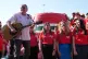 Welsh singer Dafydd Iwan performs with a choir at the Corniche Walk Park, Qatar, ahead of Wales' second Group B games at the Fifa World Cup 2022, November 25, 2022