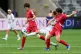 Uzbekistan's Diyorakhon Khabibullaeva (centre) battles for the ball with North Korea's Ri Hye Gyong (right) and Myong Yu Jong during the Women's Asia Cup soccer match between North Korea and Uzbekistan in Sydney, March 3, 2026