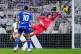 Getafe's Satriano scores the opening goal during a Spanish La Liga soccer match between Real Madrid and Getafe in Madrid, Spain, March 2, 2026