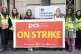 DETERMINED: Public and Commercial Services (PCS) union members picket the Department for Education, in Westminster in a dispute over jobs, pay and conditions in February 2023