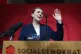 Danish Prime Minister Mette Frederiksen speaks to members of her Social Democratic Party in the Danish Parliament in Copenhagen, Denmark, after the General Election, March 24, 2026