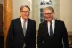 Prime Minister Keir Starmer (R) and the British ambassador to the United States Peter Mandelson during a welcome reception at the ambassador's residence in Washington, DC., February 26, 2025