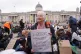 Protesters taking part in a demonstration organised by Defend our Juries, in support of Palestine Action in Trafalgar Square, London, October 4, 2025