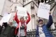 Protesters celebrate outside the High Court, central London, where judges ruled in favour of Palestine Action's co-founder Huda Ammori's challenge over the ban of the organisation as a terror group, February 13, 2026