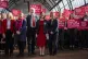 Labour First Minister of Wales Baroness Eluned Morgan (centre) with members of her cabinet and supporters at Newport Market, during the Welsh Labour Senedd campaign launch ahead of the Senedd elections in May, March 2, 2026