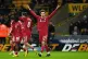 Liverpool's Curtis Jones (right) celebrates scoring their side's third goal of the game during the FA Cup fifth round match at Molineux, Wolverhampton, March 6, 2026