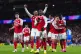 Arsenal's Eberechi Eze (centre) celebrates scoring their side's first goal of the game during the UEFA Champions League match at the Emirates Stadium, London, March 17, 2026