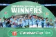 Manchester City lift the trophy after winning the Carabao Cup Final at Wembley Stadium, London, March 22, 2026