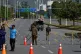 Police officers stand guard at a checkpoint ahead of the second round of negotiations between the U.S. and Iran, in Islamabad, Pakistan, April 21, 2026