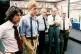 PRECIPITATING NIXON’S DOWNFALL: Dustin Hoffman, Robert Redford, Martin Balsam, Jason Robards, and Jack Warden at the Washington Post in All the President's Men (1976)