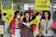 Supporters shout slogans before Taiwan's main opposition Nationalist Party, or Kuomintang (KMT) chairperson Cheng Li-wun leaves for China outside of Taipei Songshan Airport in Taipei, Taiwan, April 7, 2026