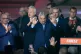 Hungary's Prime Minister Viktor Orban (centre) flanked by his team reacts after a parliamentary election in Budapest, Hungary, April 12, 2026