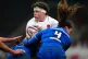 Engalnd's Hannah Botterman is tackled by Italy's Valeria Fedrighi (right) during the Guinness Women's Six Nations match at the Community Stadium, York, March 23, 2025