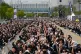 Members of the Samsung Electronics labor union shout slogans during a rally demanding higher bonuses at its computer chip complex in Pyeongtaek, South Korea, April 23, 2026