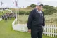 US President Donald Trump, walks onto the first tee for the official opening of the New Course, the second championship course at Trump International Golf Links, on the Menie Estate in Balmedie, Aberdeenshire, July 29, 2025