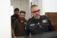Palestinian-Spanish activist Saif Abukeshek (centre) a member of the Global Sumud Flotilla, is escorted by prison service guards to a hearing at the District Court in Ashkelon, Israel, on Sunday, May 3, 2026