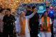 Confetti is sprayed as Indian Prime Minister Narendra Modi (centre) waves to supporters upon his arrival at the Bharatiya Janata Party (BJP) headquarters to celebrate victory in the recently held state assembly elections in New Delhi, India, May 4, 2026