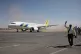 Khartoum International Airport ground workers greet the first domestic Sudan Airways flight landing from Port Sudan, in Khartoum, Sudan, on February 1, 2026