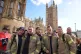 A group of firefighters from Birmingham join other members of the Fire Brigades Union (FBU) during a rally outside the Houses of Parliament in central London, calling for more investment in the fire service, October 8, 2024