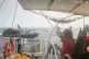 This grab from CCTV footage shows activists aboard a flotilla boat with their hands in the air as a boat approaches one of more than 50 vessels that departed from the port of Marmaris, Turkey, in international waters Monday, May 18, 2026. Photo: Global Sumud Flotilla via AP