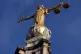 FW Pomeroy's Statue of Justice stands atop the Central Criminal Court building, Old Bailey, London