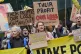 Campaigners take part in a Stop Rosebank protest outside the UK Government building in Edinburgh, after the controversial Equinor Rosebank North Sea oil field was given the go-ahead, September 30, 2023