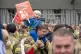 Firefighters from the Fire Brigades Union (FBU) take part in the Cuts Leave Scars rally outside the Scottish Parliament in Edinburgh, October 26, 2023