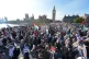 People on Westminster Bridge as they take part in a Palestine Solidarity Campaign march in central London, October 11, 2025