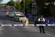 The scene in Golders Green, north-west London, after two men - one aged in his 70s and another in his 30s - were stabbed on Wednesday morning