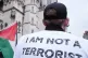 A file photo of a Palestine activist outside the High Court, central London