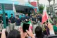 Fans greet members of the Iran World Cup soccer team as they leave their hotel for the airport in Tijuana, Mexico, June 30, 2026