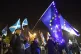 Pro-EU campaigners during a 'Missing EU Already' rally outside the Scottish Parliament, Edinburgh, ahead of the UK leaving the European Union at 11pm on Friday