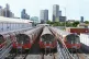 Jubilee line trains parked at the London Underground Stratford Market Depot in London, June 21, 2022