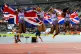 Britain's Asha Philip, Imani-Lara Lansiquot, Bianca Williams and Daryll Neita celebrate after finishing third in the Women's 4x100 Metres Relay Final on day eight of the World Athletics Championships in Budapest, Hungary, August 26, 2023