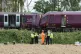 The scene just south of the Elstow interchange between the A421 and the A6 in Bedford South after two East Midlands Railway (EMR) trains were involved in a collision around 5.15pm on Friday